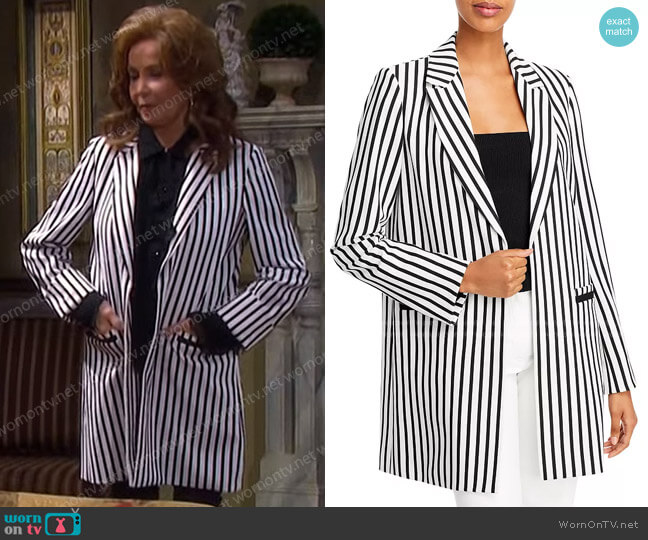 Alice + Olivia Kylie Striped Jacket worn by Maggie Horton (Suzanne Rogers) on Days of our Lives