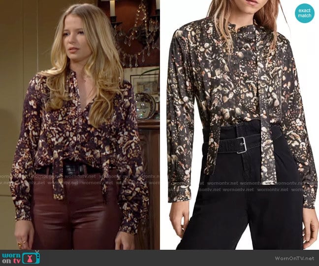 All Saints Toni Kettu Shirt worn by Summer Newman (Allison Lanier) on The Young and the Restless