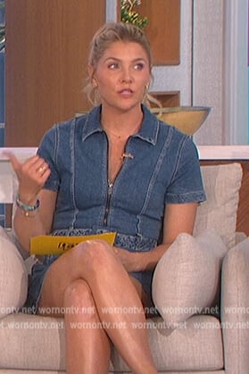 Amanda’s denim mini dress on The Talk