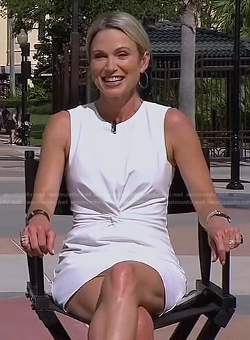 Amy’s white twisted mini dress on Good Morning America