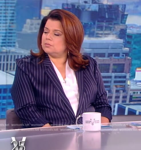 Ana’s navy pinstripe blazer on The View