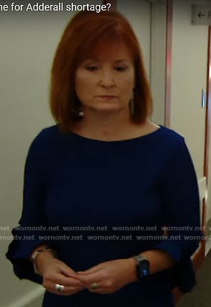 Anna Werner’s blue ruffled sleeve dress on CBS Mornings