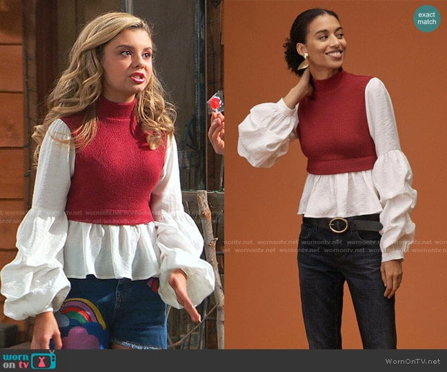 Anthropologie Ruffled Layered Top worn by Destiny Baker (Mallory James Mahoney) on Bunkd