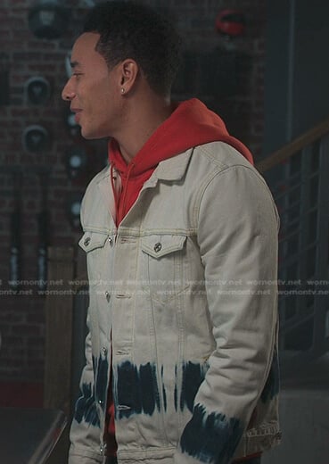 Apollo’s tie dye denim jacket on First Kill
