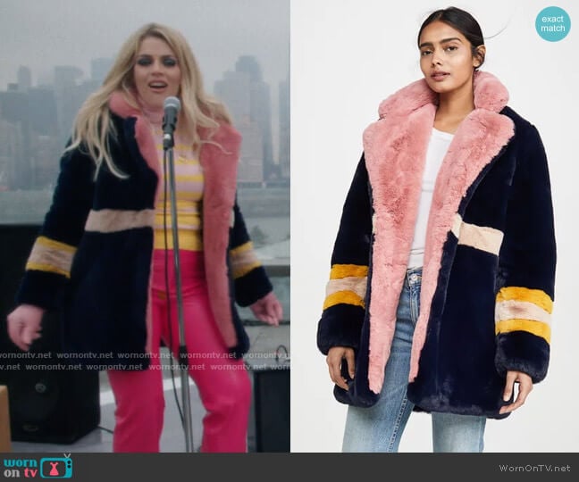 Apparis Lisa Faux Fur Coat worn by Summer Dutkowsky (Busy Philipps) on Girls5eva