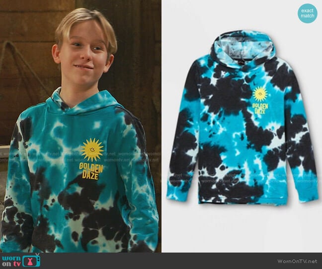Art Class Tie-Dye Hoodie Sweatshirt worn by Jake (Luke Busey) on Bunkd