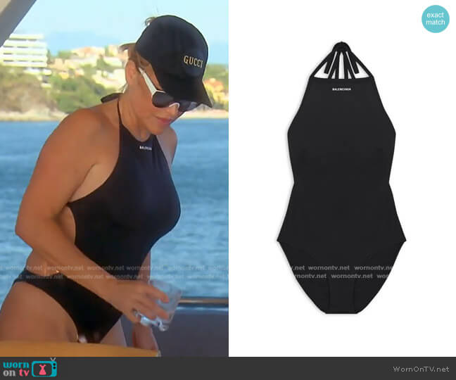 Balenciaga Logo swimsuit worn by Diana Jenkins on The Real Housewives of Beverly Hills