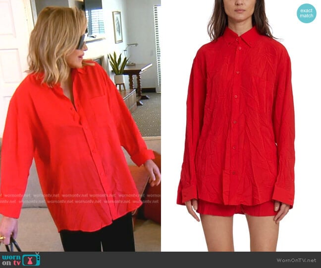 Balenciaga Oversized Shirt worn by Diana Jenkins on The Real Housewives of Beverly Hills