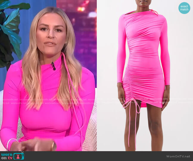 Balenciaga Ruched Mini Dress worn by Morgan Stewart on E! News