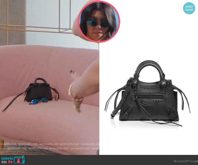 Balenciaga Neo Classic City Mini Pebbled Leather Satchel Bag worn by Kourtney Kardashian (Kourtney Kardashian) on The Kardashians