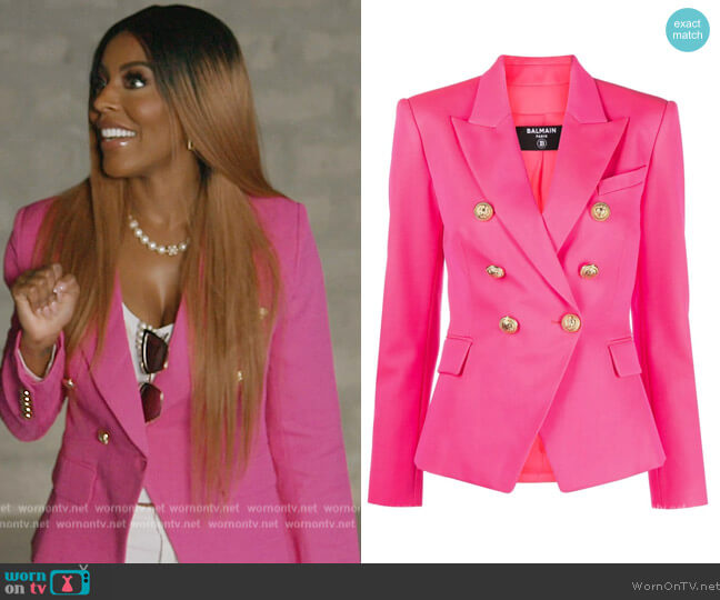 Dolce & Gabbana Double Breasted Logo Embossed Blazer worn by Caroline Brooks (Caroline Brooks) on The Real Housewives of Dubai