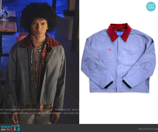 Barely Broke Smooth Operator Blue Work Jacket worn by Lino (Donovin Miller) on Tom Swift