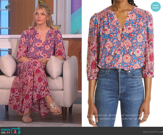Ba&sh Vlad Floral Print Shirt worn by Amanda Kloots on The Talk