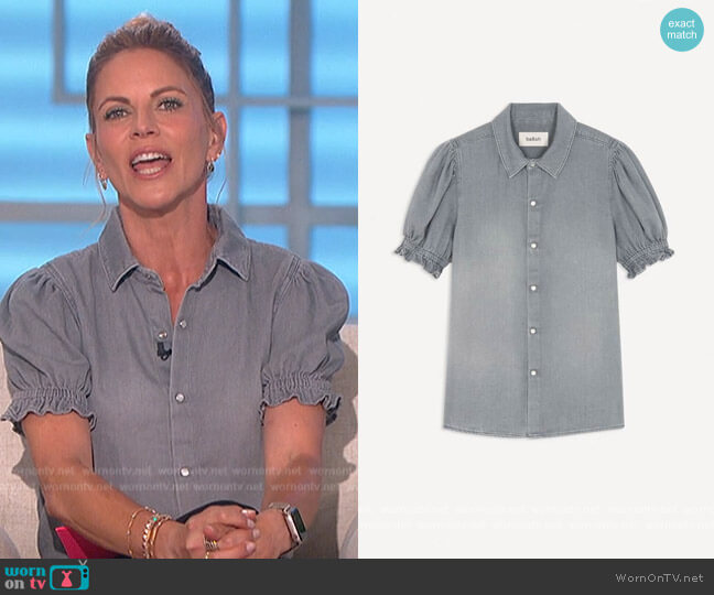 Ba&sh Danee Denim Shirt worn by Natalie Morales on The Talk