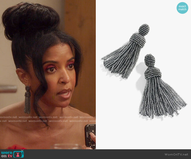 Baublebar Tassel Drop Earrings worn by Wickie Roy (Renée Elise Goldsberry) on Girls5eva