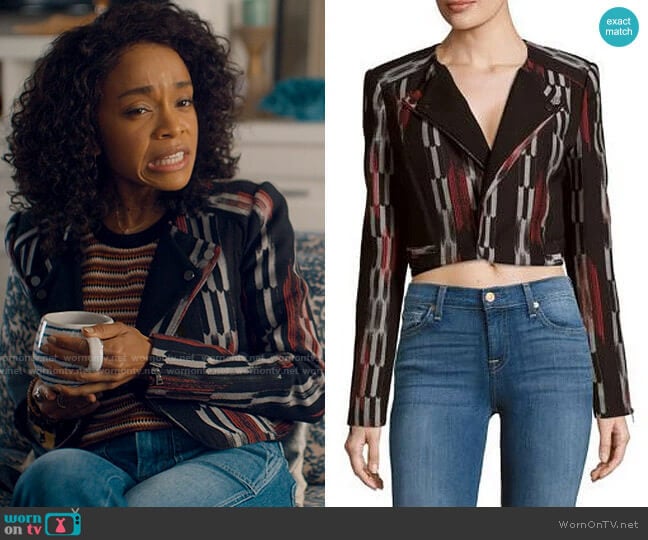 Bcbgmaxazria Nathan Jacket worn by Mia Brooks (Rachel Hilson) on Love Victor