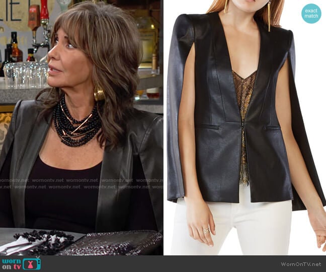 Bcbgmaxazria Upas Faux Leather Cape worn by Jill Abbott (Jess Walton) on The Young and the Restless