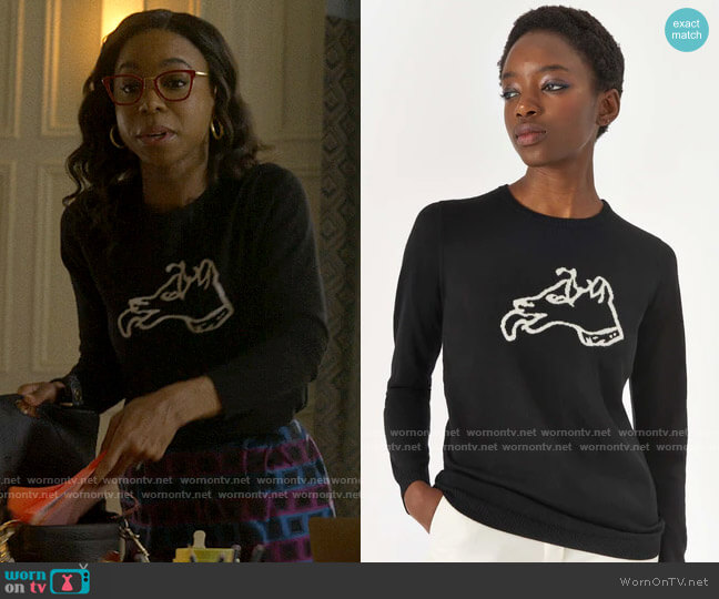 Bella Freud Dog Jumper worn by Livia Fulton (Pippa Bennett-Warner) on Chloe