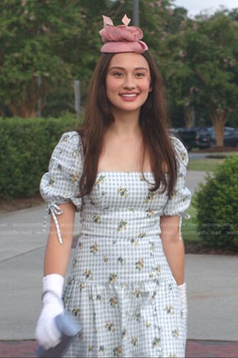 Belly’s blue gingham square neck dress on The Summer I Turned Pretty