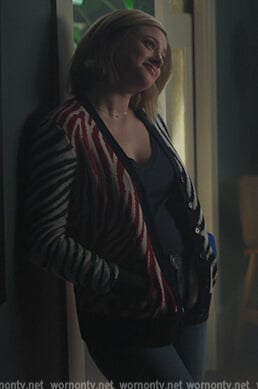 Betty’s tiger stripe cardigan on Riverdale