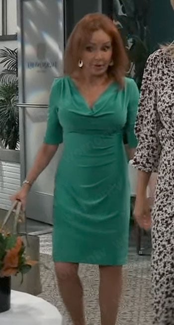 Bobbie’s green cowl neck dress on General Hospital