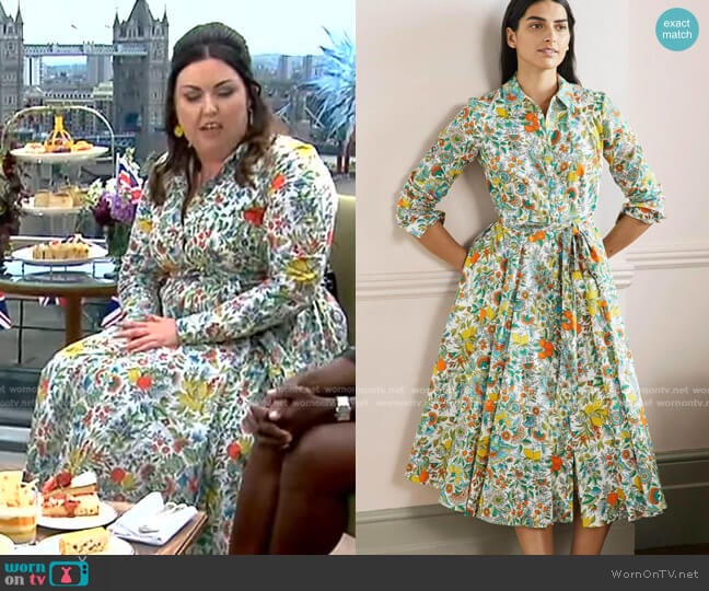 Boden Kitty Midi Long Sleeve Button-Up Shirtdress