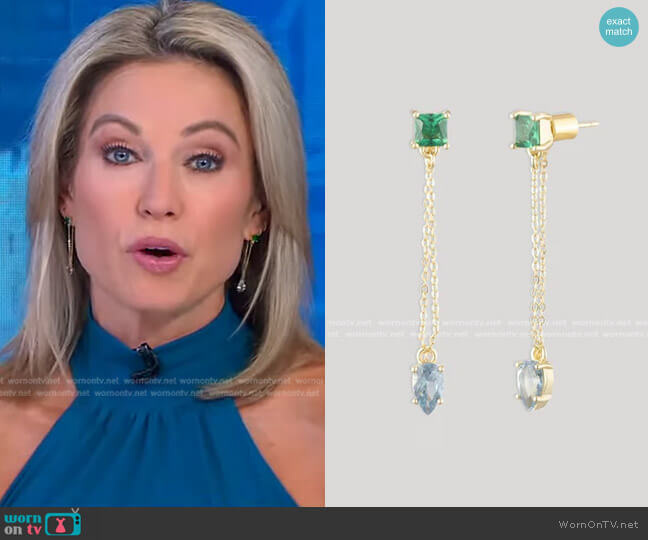 Bonheur Jewelry Kathryn Front to Back Earrings worn by Amy Robach on Good Morning America
