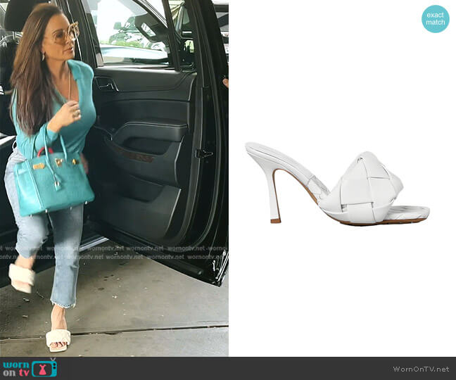 Bottega Veneta The Lido Sandals worn by Kyle Richards on The Real Housewives of Beverly Hills