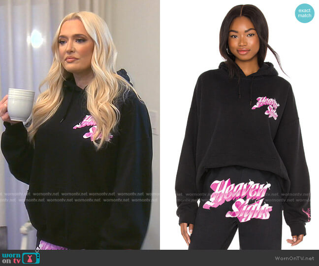 Boys Lie Heaven Sighs Pink Hoodie worn by Erika Jayne on The Real Housewives of Beverly Hills