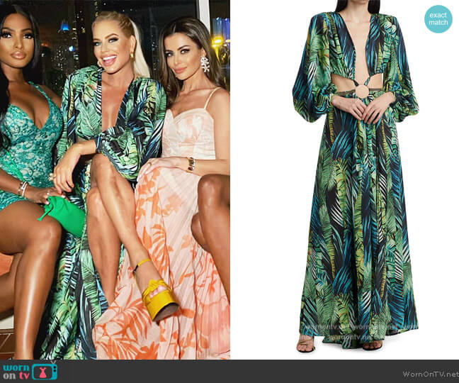 Bronx and Banco Jungle Cut-Out Maxi Dress worn by Caroline Stanbury (Caroline Stanbury) on The Real Housewives of Dubai