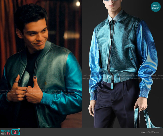 Burberry Prorsum SS 2013 Collection Metallic Jacket worn by Rahim (Anthony Keyvan) on Love Victor
