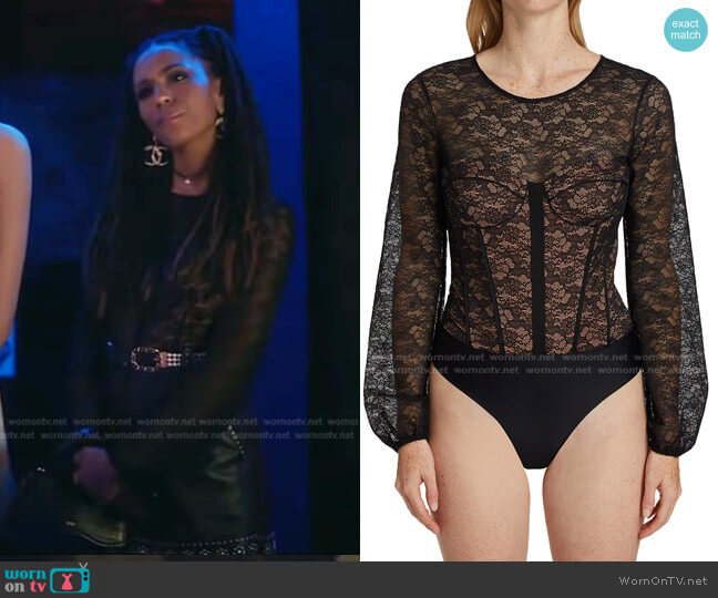 Cami NYC Briar Lace Bodysuit worn by Monet de Haan (Savannah Lee Smith) on Gossip Girl