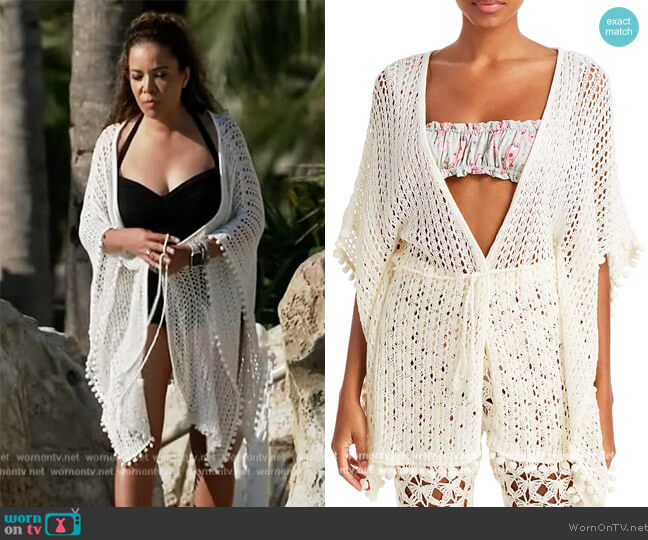 Capittana Lia Crochet Kimono Swim Cover Up worn by Sunny Hostin on The View
