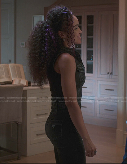 Carmen’s black denim jumpsuit on First Kill