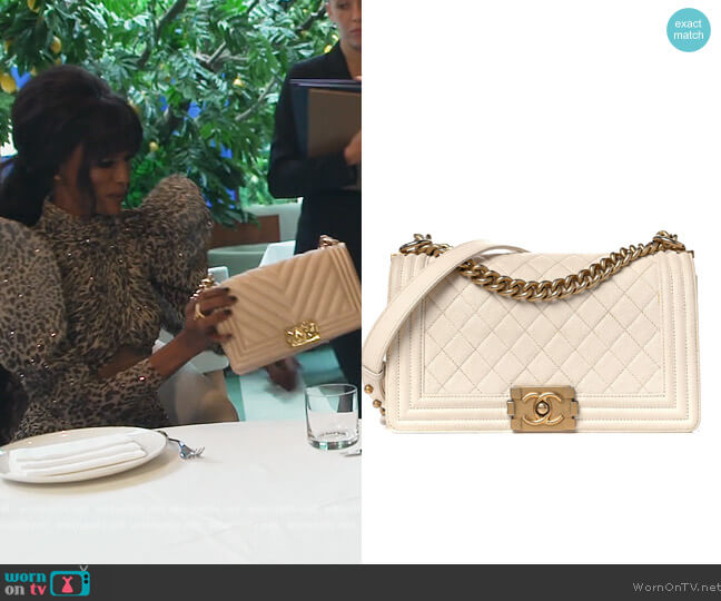 Chanel Caviar Quilted Medium Boy Flap worn by Chanel Ayan (Chanel Ayan) on The Real Housewives of Dubai