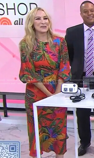 Chassie’s red tropical print dress on Today