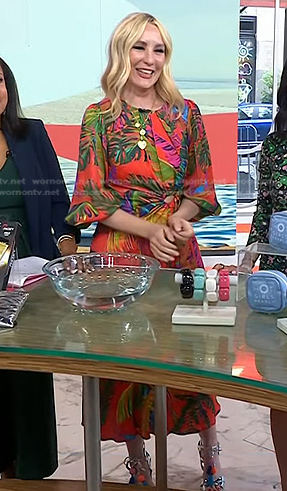 Chassie’s red tropical print dress on Today