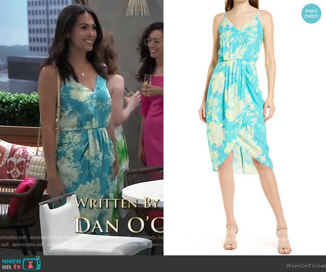 Chelsea28 Sleeveless Faux Wrap Dress worn by Terry Randolph (Cassandra James) on General Hospital