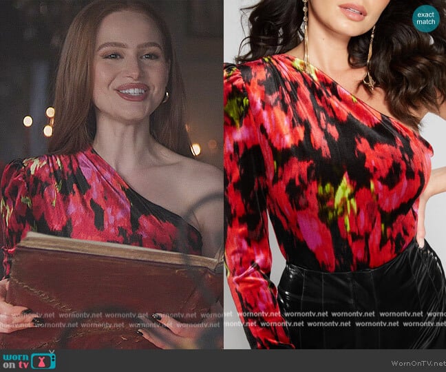 Marciano thanks madelainepetschfashion Rhapsody Velour Bodysuit worn by Cheryl Blossom (Madelaine Petsch) on Riverdale