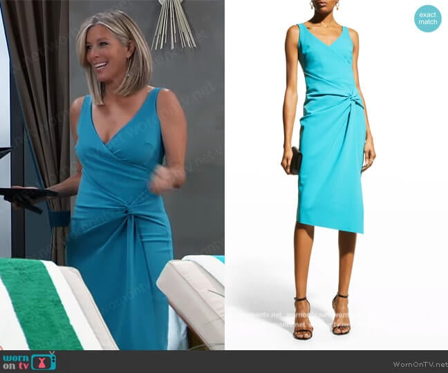 Chiara Boni Yasu Side-Knot Sheath Dress worn by Carly Spencer (Laura Wright) on General Hospital