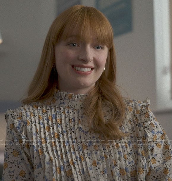 Chloe’s floral pintuck top on Chloe