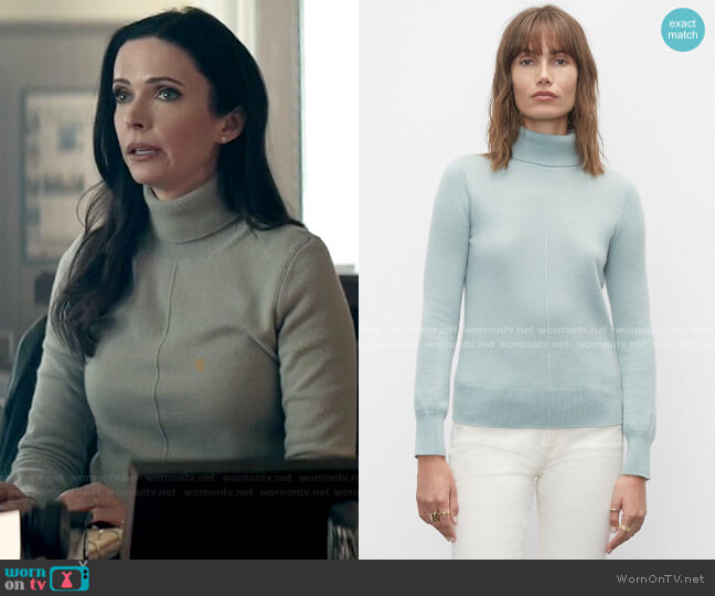 Club Monaco Cashmere Keyhole Turtleneck Sweater in Jade worn by Lois Lane (Elizabeth Tulloch) on Superman and Lois