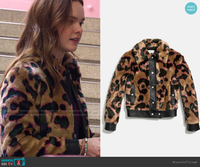 Coach Wild Beast Faux Fur Jacket worn by Zoe Zimmer (Laurel Marsden) on Ms. Marvel