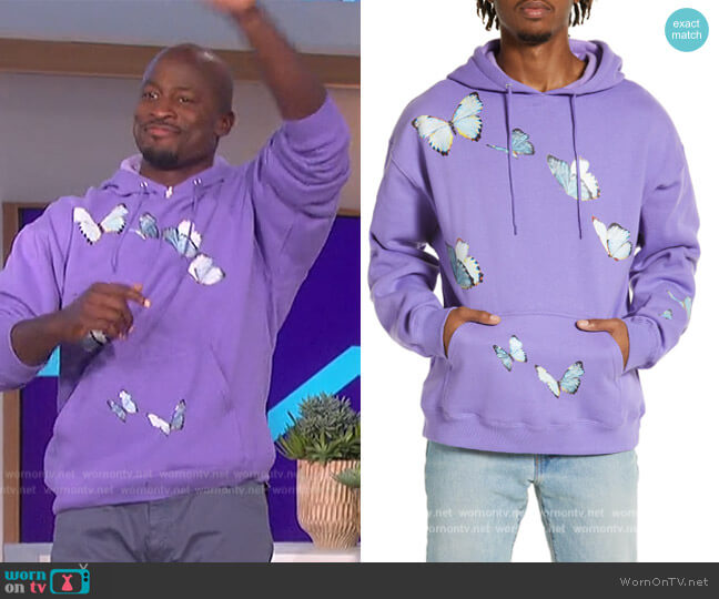 Coney Island Picnic Butterfly Breeze Hoodie worn by Akbar Gbajabiamila on The Talk