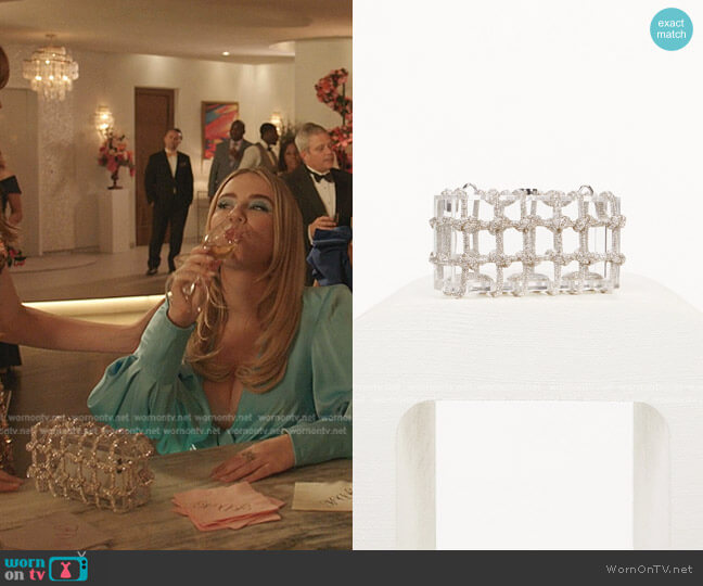 Cult Gaia Bess Rhinestone Shoulder Bag worn by Amanda Carrington (Eliza Bennett) on Dynasty