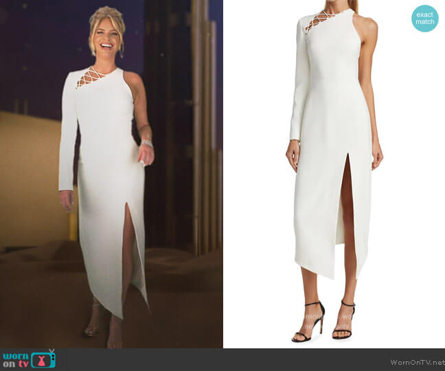 David Koma One-Shoulder Midi-Dress worn by Caroline Stanbury (Caroline Stanbury) on The Real Housewives of Dubai