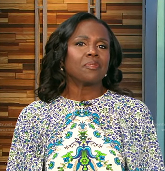 Deborah’s white floral blouse on Good Morning America