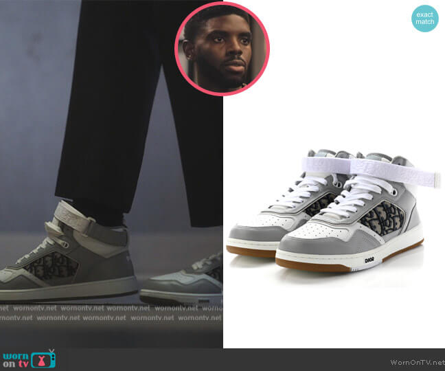 Christian Dior Smooth Calfskin Oblique Mens B27 Mid Top Sneakers worn by Tom Swift (Tian Richards) on Tom Swift