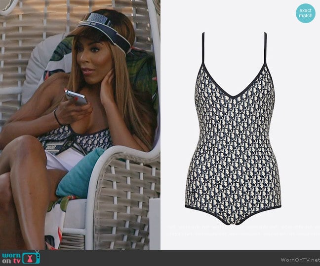 Dior One Piece Swimsuit worn by Caroline Brooks (Caroline Brooks) on The Real Housewives of Dubai