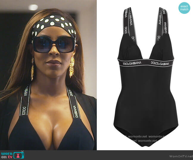Dolce & Gabbana Logo swimsuit worn by Caroline Brooks (Caroline Brooks) on The Real Housewives of Dubai